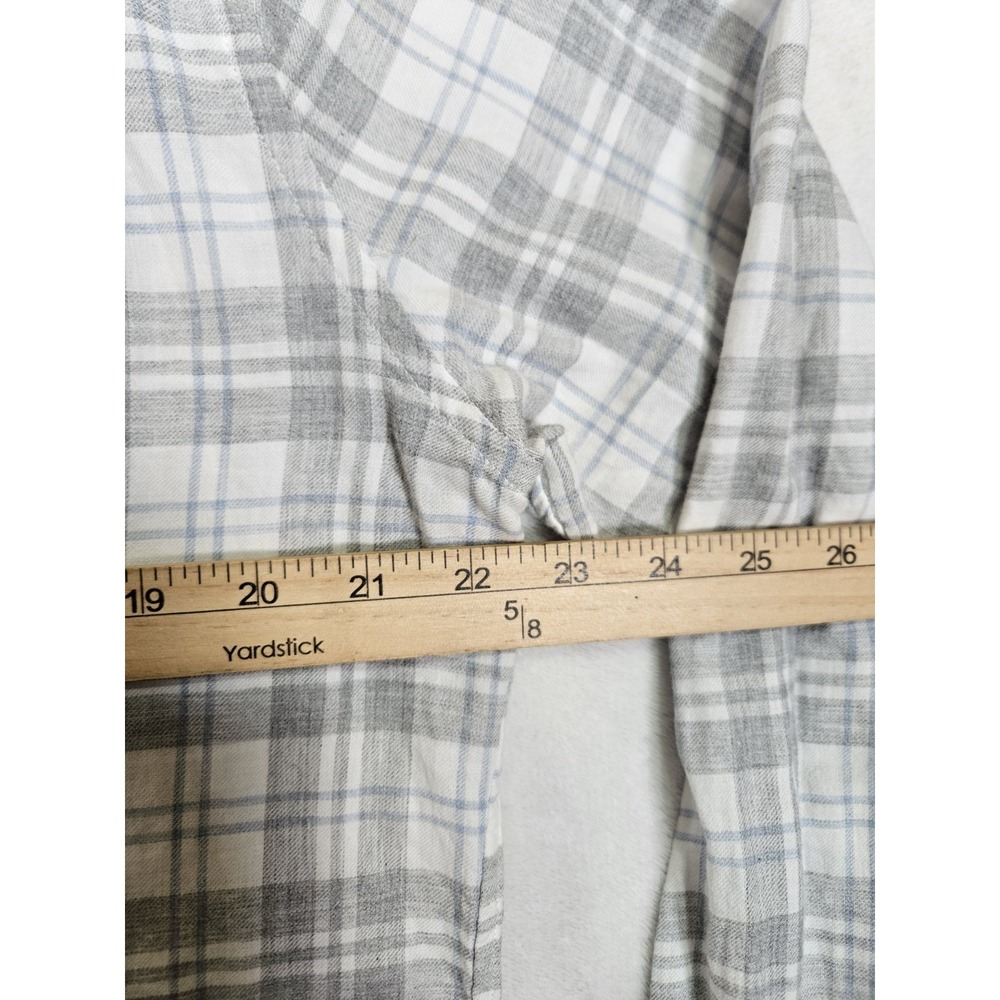 Faherty Stretch Featherweight Flannel Shirt Mens Larfe Gray Plaid Slim Fit LS - Picture 8 of 9